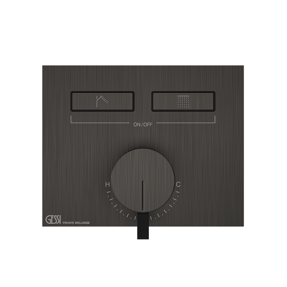 Hi-Fi Thermostatic Mixer - 63079 Showers GESSI Black Metal Brushed PVD