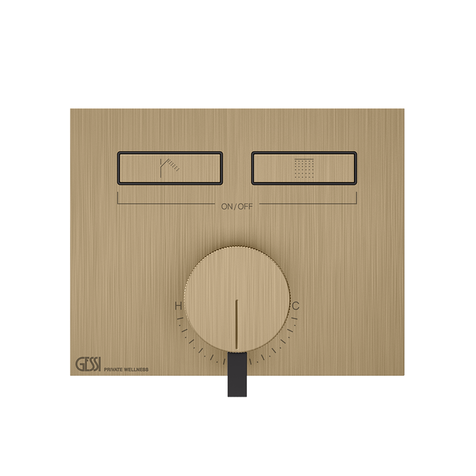 Hi-Fi Thermostatic Mixer - 63079 Showers GESSI Warm Bronze Brushed PVD