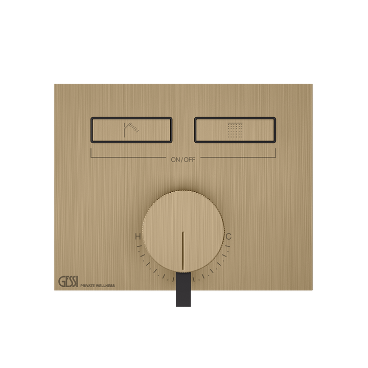 Hi-Fi Thermostatic Mixer - 63079 Showers GESSI Warm Bronze Brushed PVD