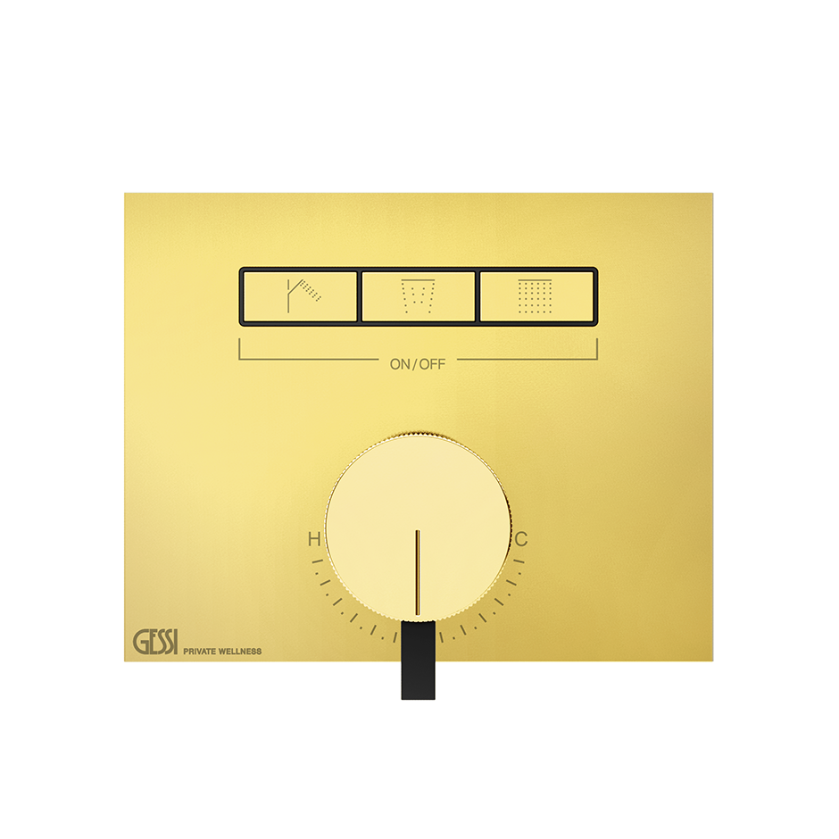 Hi-Fi Thermostatic Mixer - 63081 Showers GESSI Gold PVD