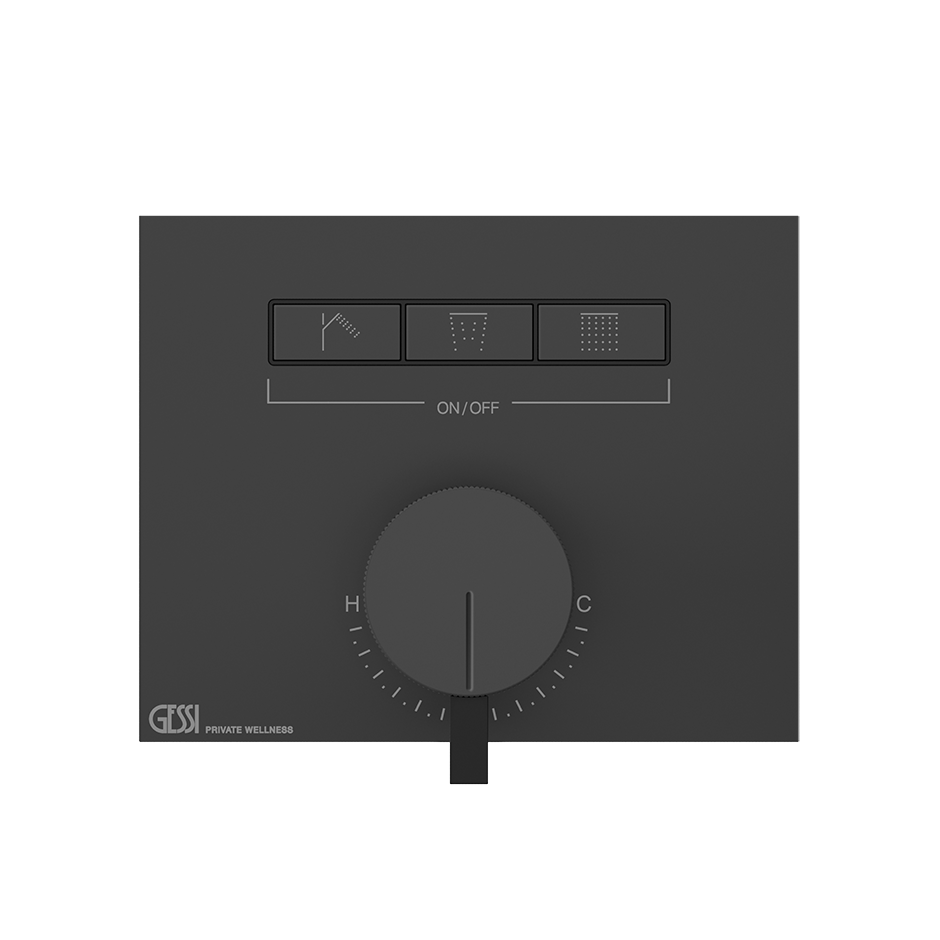 Hi-Fi Thermostatic Mixer - 63081 Showers GESSI Matte Black