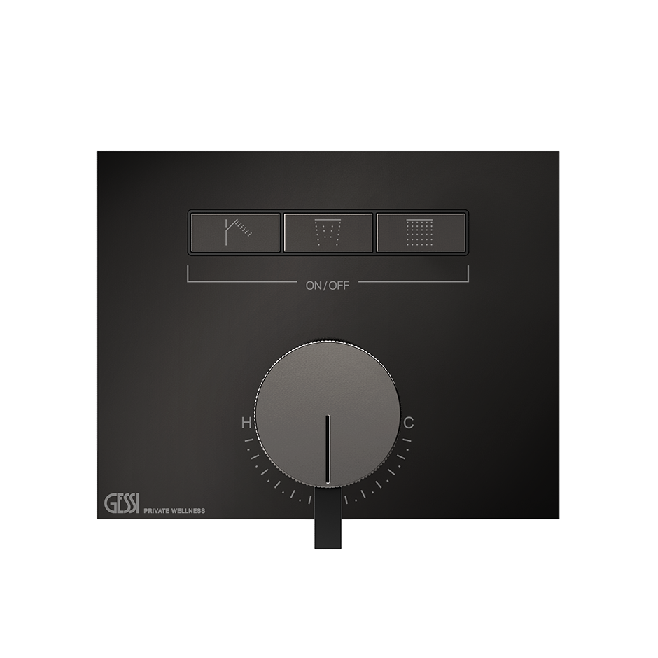 Hi-Fi Thermostatic Mixer - 63081 Showers GESSI Black Metal PVD