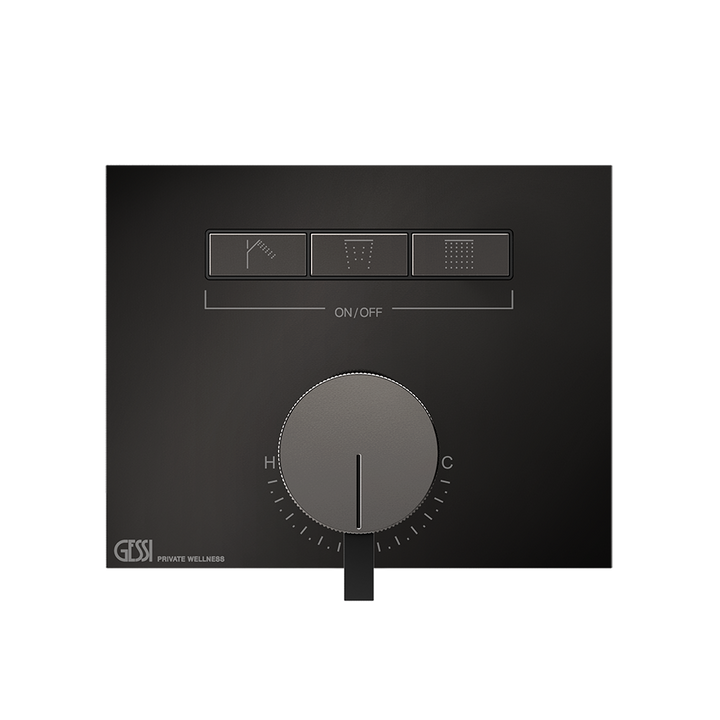 Hi-Fi Thermostatic Mixer - 63081 Showers GESSI Black Metal PVD