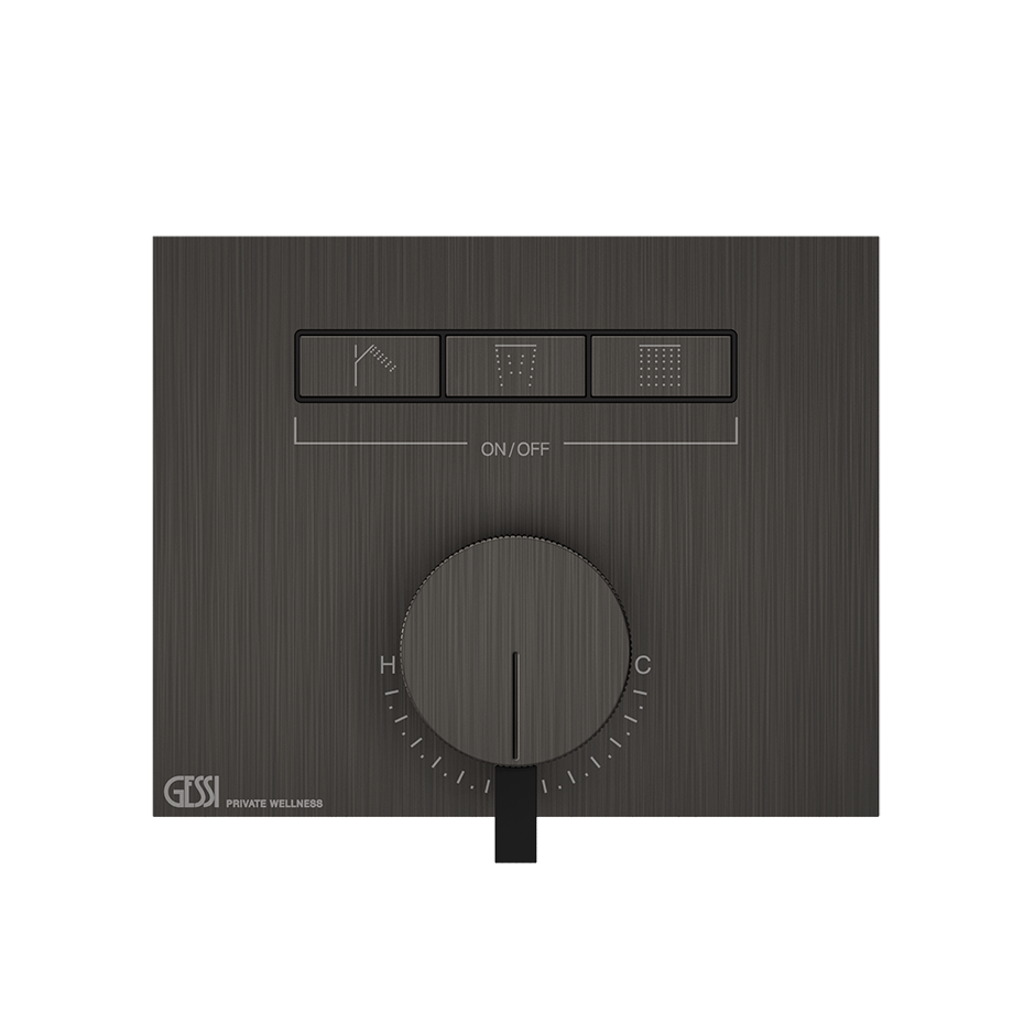 Hi-Fi Thermostatic Mixer - 63081 Showers GESSI Black Metal Brushed PVD
