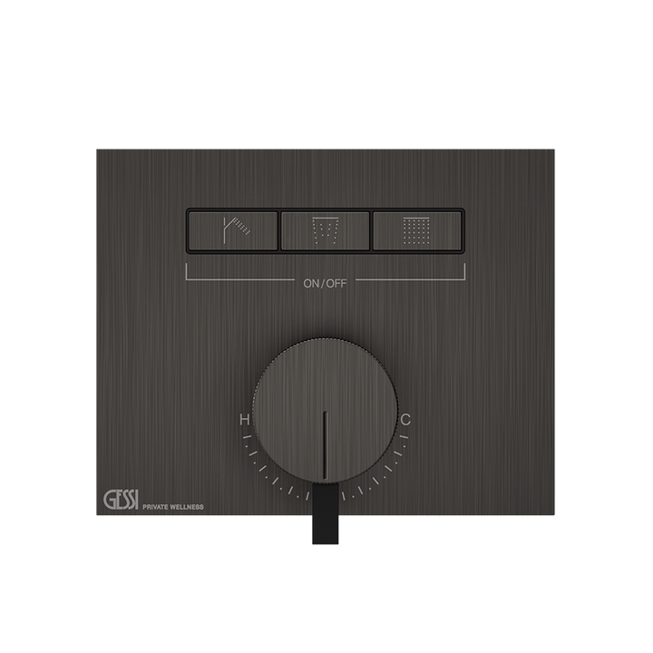 Hi-Fi Thermostatic Mixer - 63081 Showers GESSI Black Metal Brushed PVD