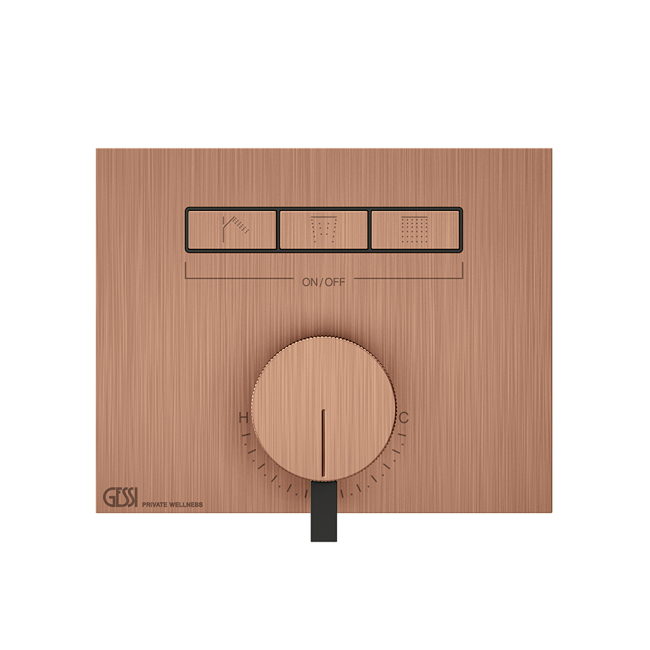 Hi-Fi Thermostatic Mixer - 63081 Showers GESSI Copper Brushed PVD