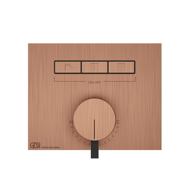 Hi-Fi Thermostatic Mixer - 63081 Showers GESSI Copper Brushed PVD