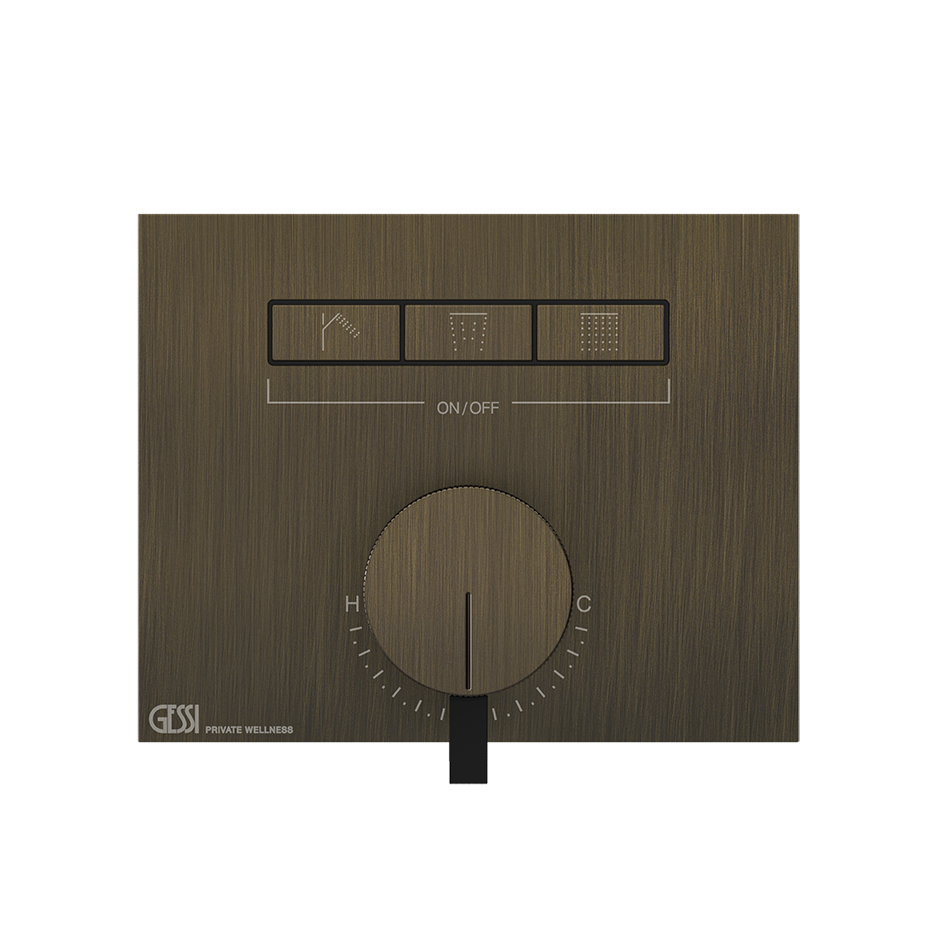 Hi-Fi Thermostatic Mixer - 63081 Showers GESSI Antique Brass