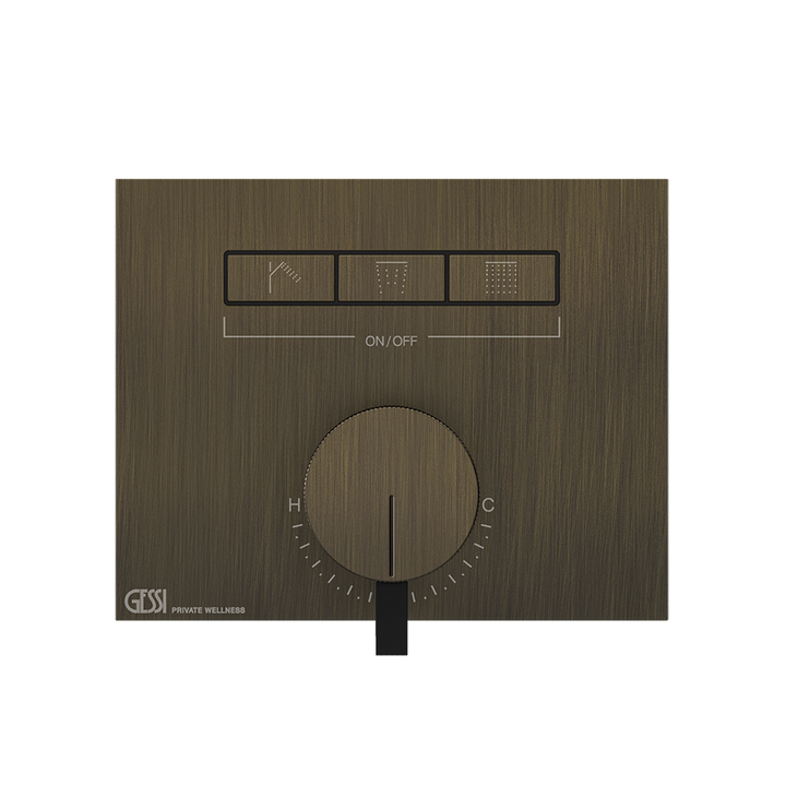 Hi-Fi Thermostatic Mixer - 63081 Showers GESSI Antique Brass