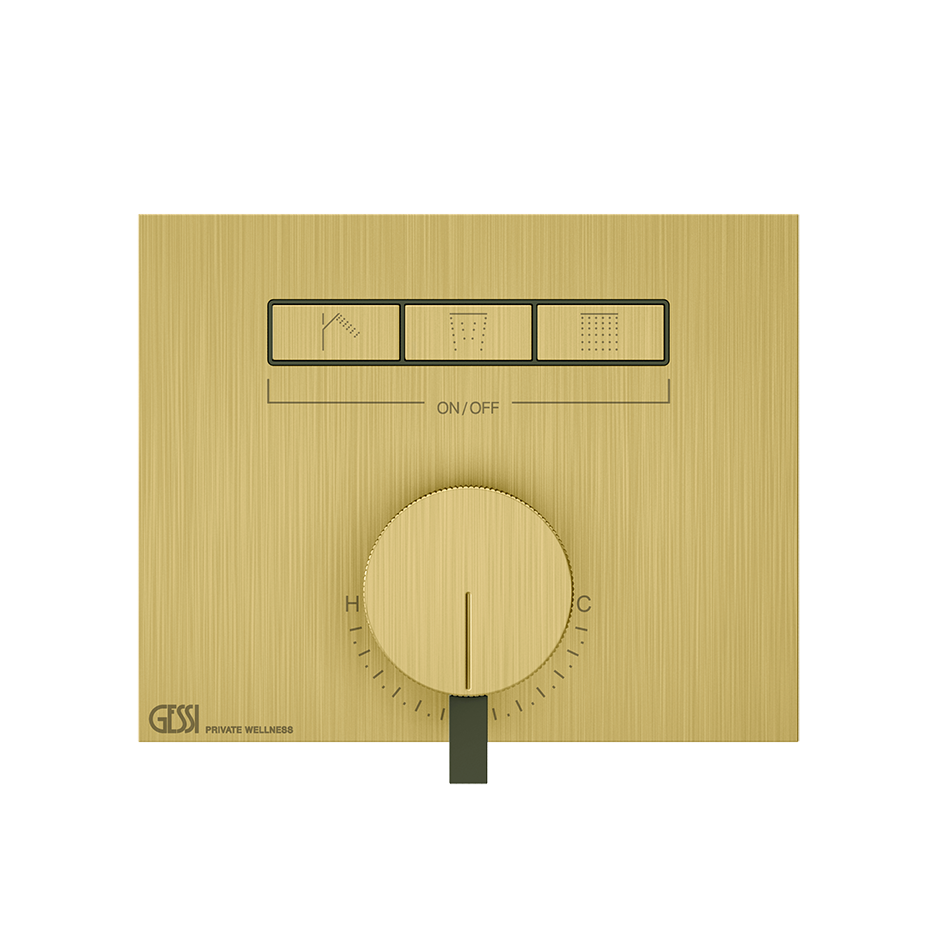 Hi-Fi Thermostatic Mixer - 63081 Showers GESSI Gold Brushed PVD
