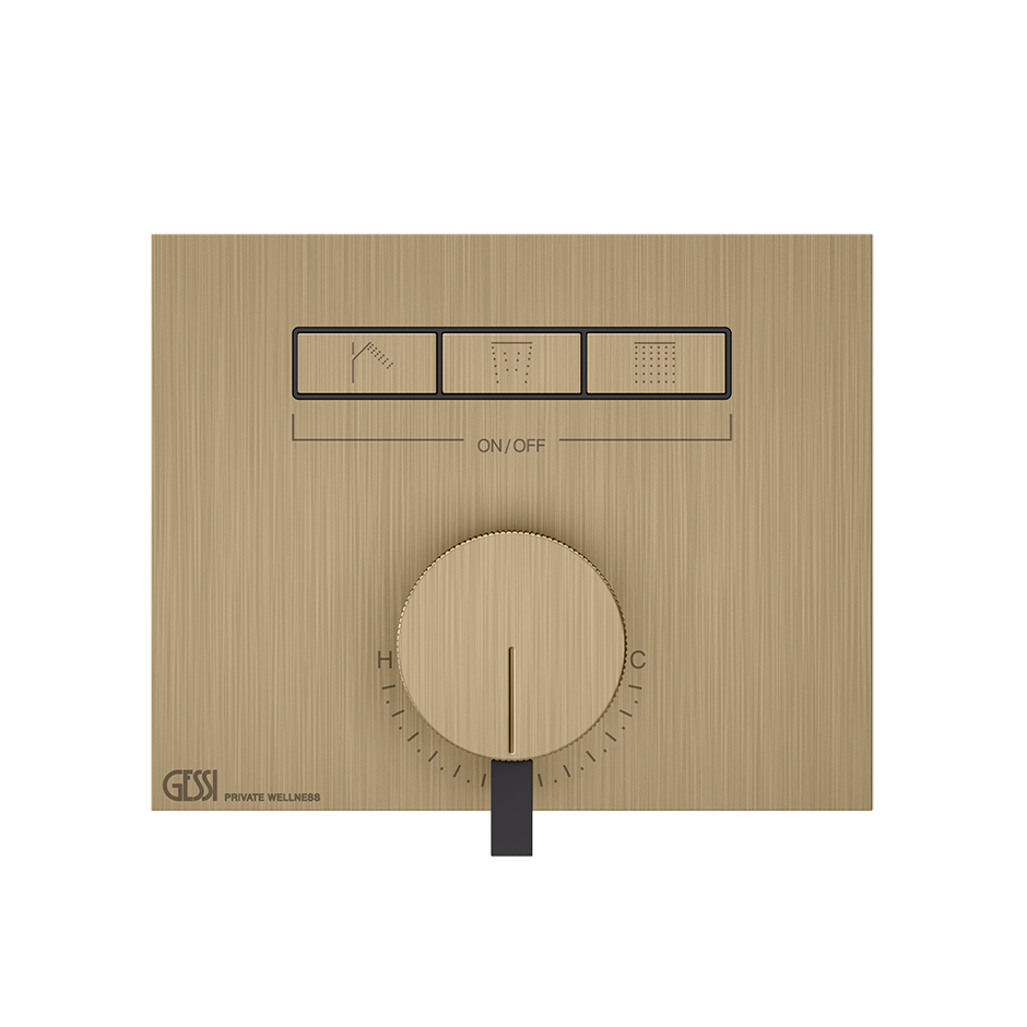 Hi-Fi Thermostatic Mixer - 63081 Showers GESSI Warm Bronze Brushed PVD