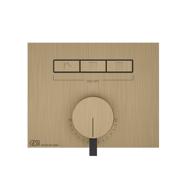 Hi-Fi Thermostatic Mixer - 63081 Showers GESSI Warm Bronze Brushed PVD