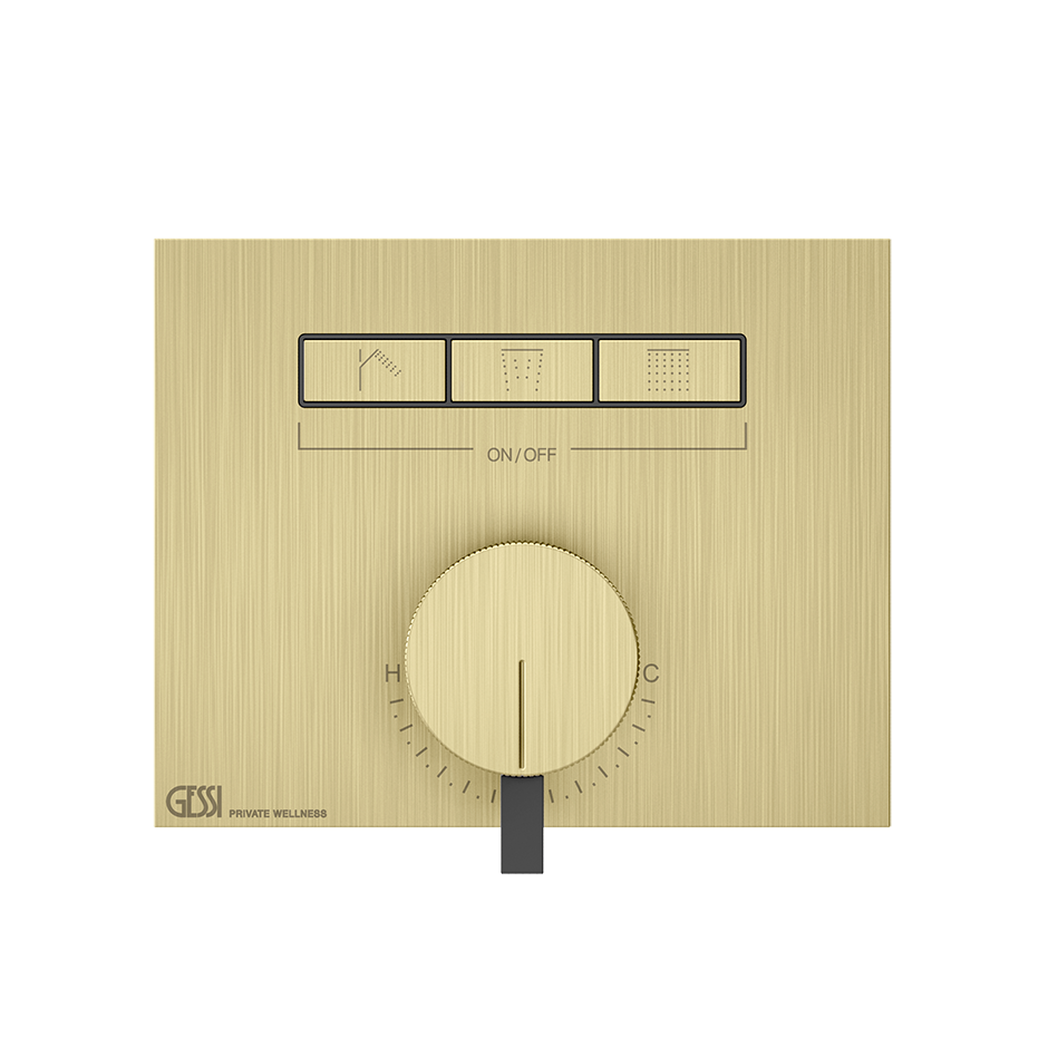 Hi-Fi Thermostatic Mixer - 63081 Showers GESSI Brass Brushed PVD