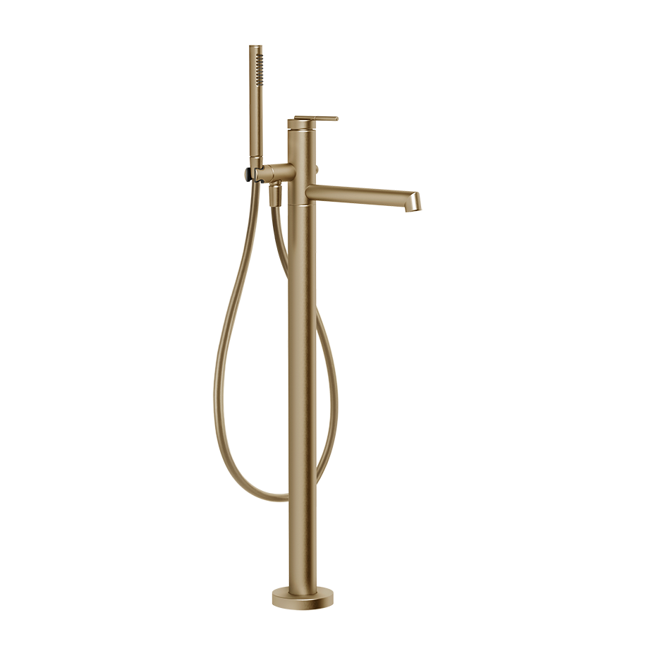 Ingranaggio Freestanding Bath Mixer - 63528 Bathroom Accessories GESSI Warm Bronze Brushed PVD