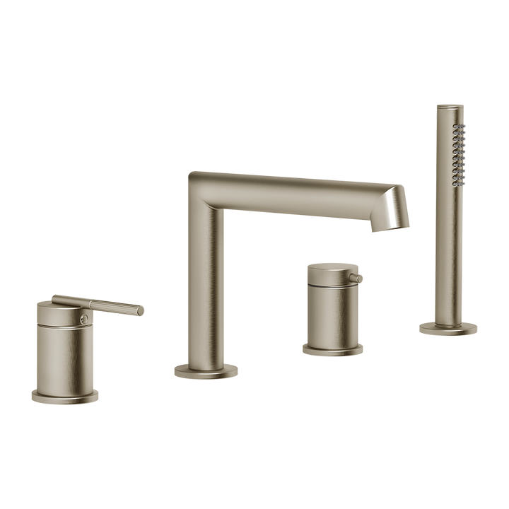 Ingranaggio Four Holes Bath Mixer - 63537 Bathroom Accessories GESSI Finox Brushed Nickel