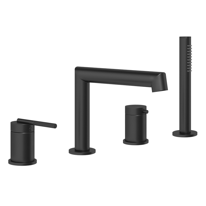 Ingranaggio Four Holes Bath Mixer - 63537 Bathroom Accessories GESSI Matte Black
