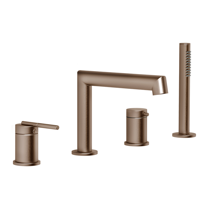 Ingranaggio Four Holes Bath Mixer - 63537 Bathroom Accessories GESSI Copper Brushed PVD