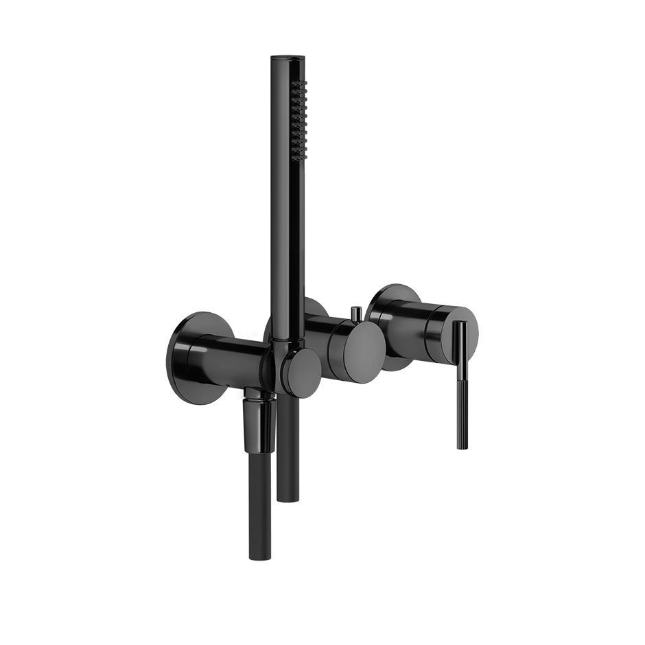 Ingranaggio External Parts Wall-Mounted for Shower Mixer - 63545 Bathroom Accessories GESSI Black Metal PVD