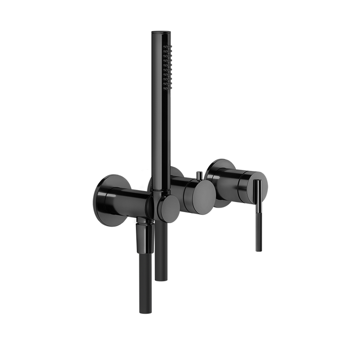 Ingranaggio External Parts Wall-Mounted for Shower Mixer - 63545 Bathroom Accessories GESSI Black Metal PVD