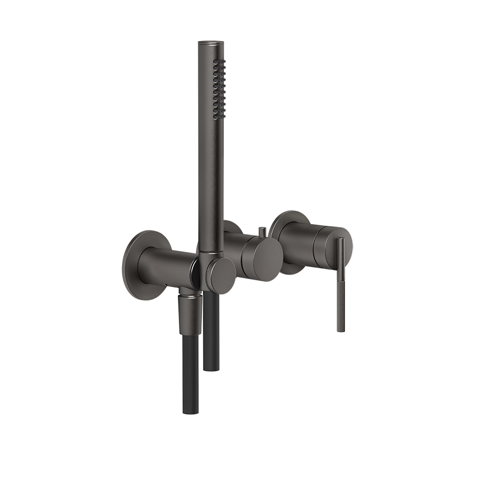 Ingranaggio External Parts Wall-Mounted for Shower Mixer - 63545 Bathroom Accessories GESSI Black Metal Brushed PVD