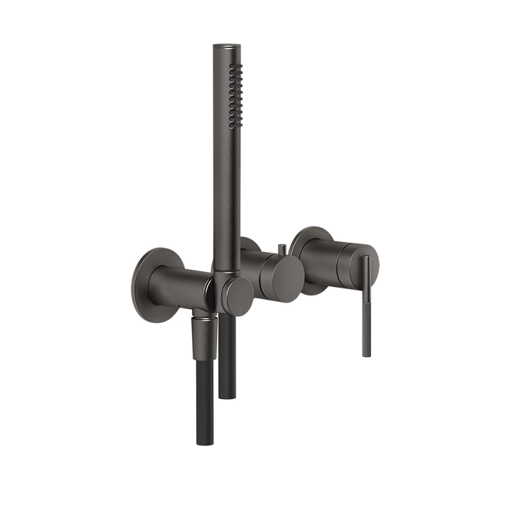 Ingranaggio External Parts Wall-Mounted for Shower Mixer - 63545 Bathroom Accessories GESSI Black Metal Brushed PVD