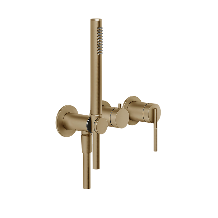 Ingranaggio External Parts Wall-Mounted for Shower Mixer - 63545 Bathroom Accessories GESSI Warm Bronze Brushed PVD