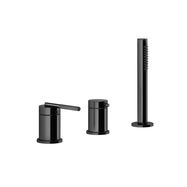 Ingranaggio Three Holes Bath Mixer - 63547 Bathroom Accessories GESSI Black Metal PVD
