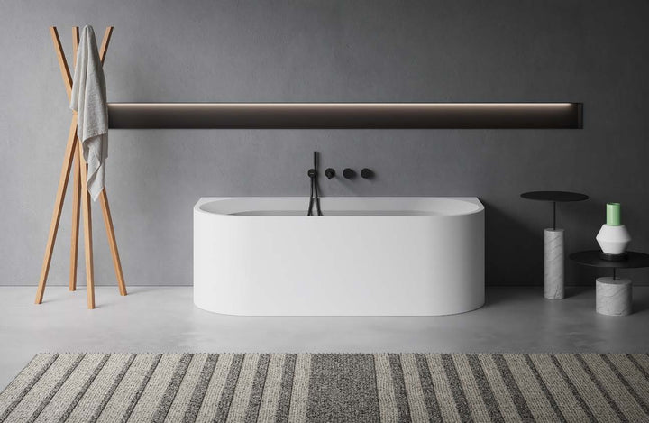 OASI Rectangular Bathtub with Two Rounded Edge Bathtub Antonio Lupi