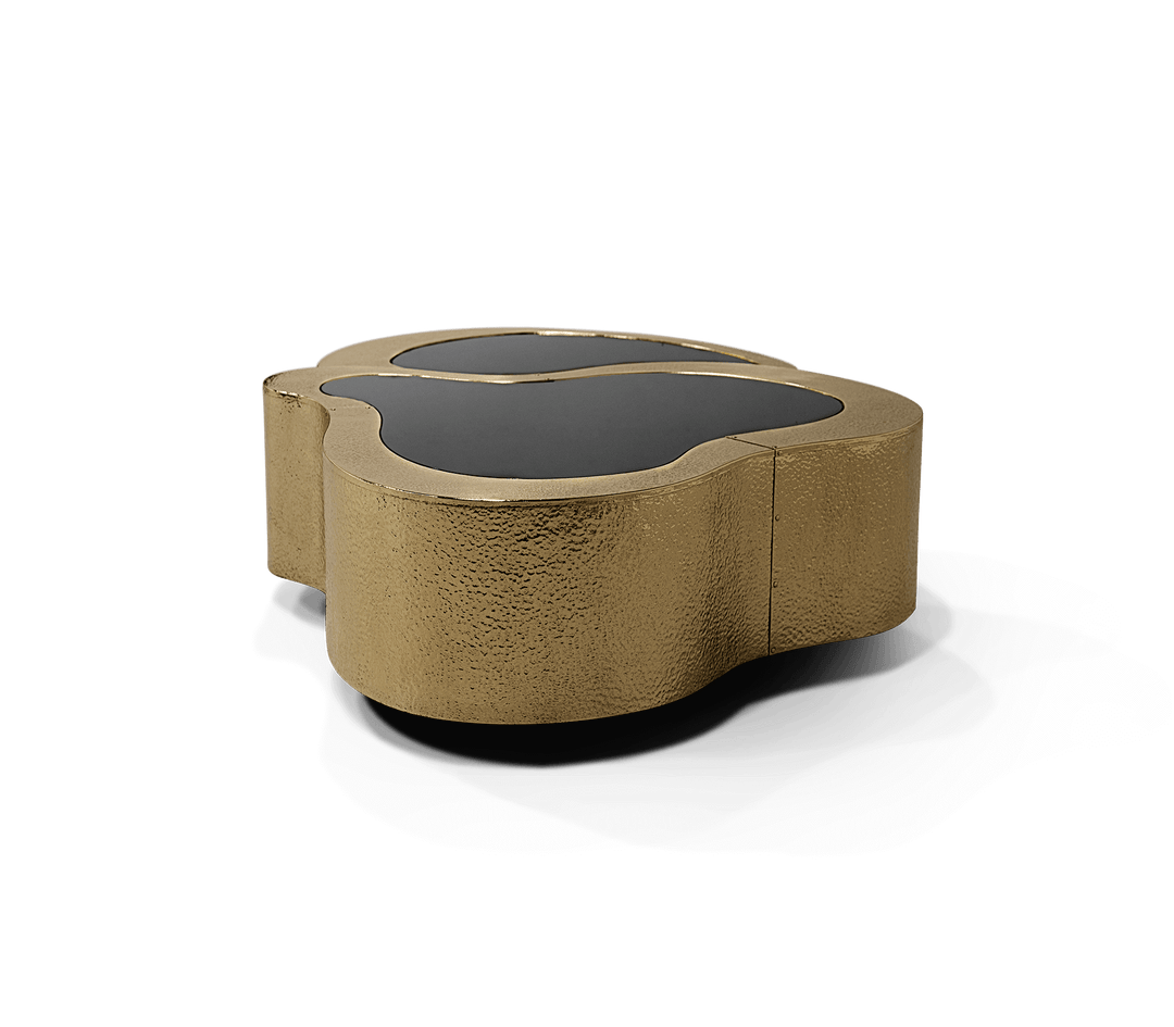 wave polished brass center table - Image 44