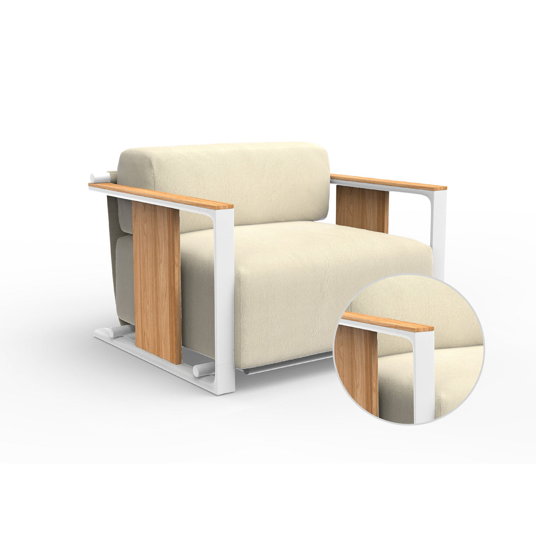 Tulum Lounge Chair Outdoor Vondom Nautical Taupe White 