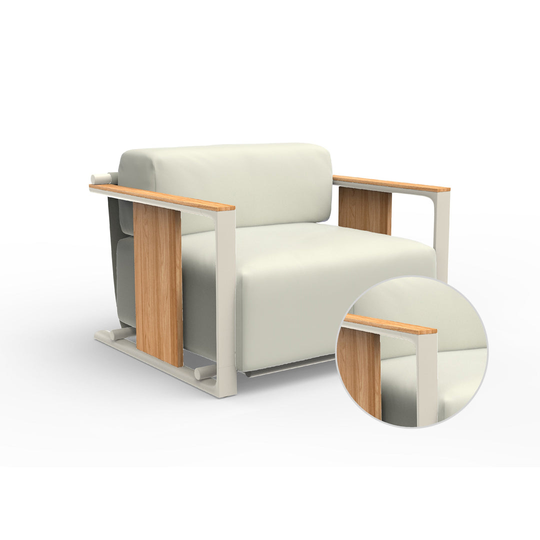 Tulum Lounge Chair Outdoor Vondom Nautical White Ecru 