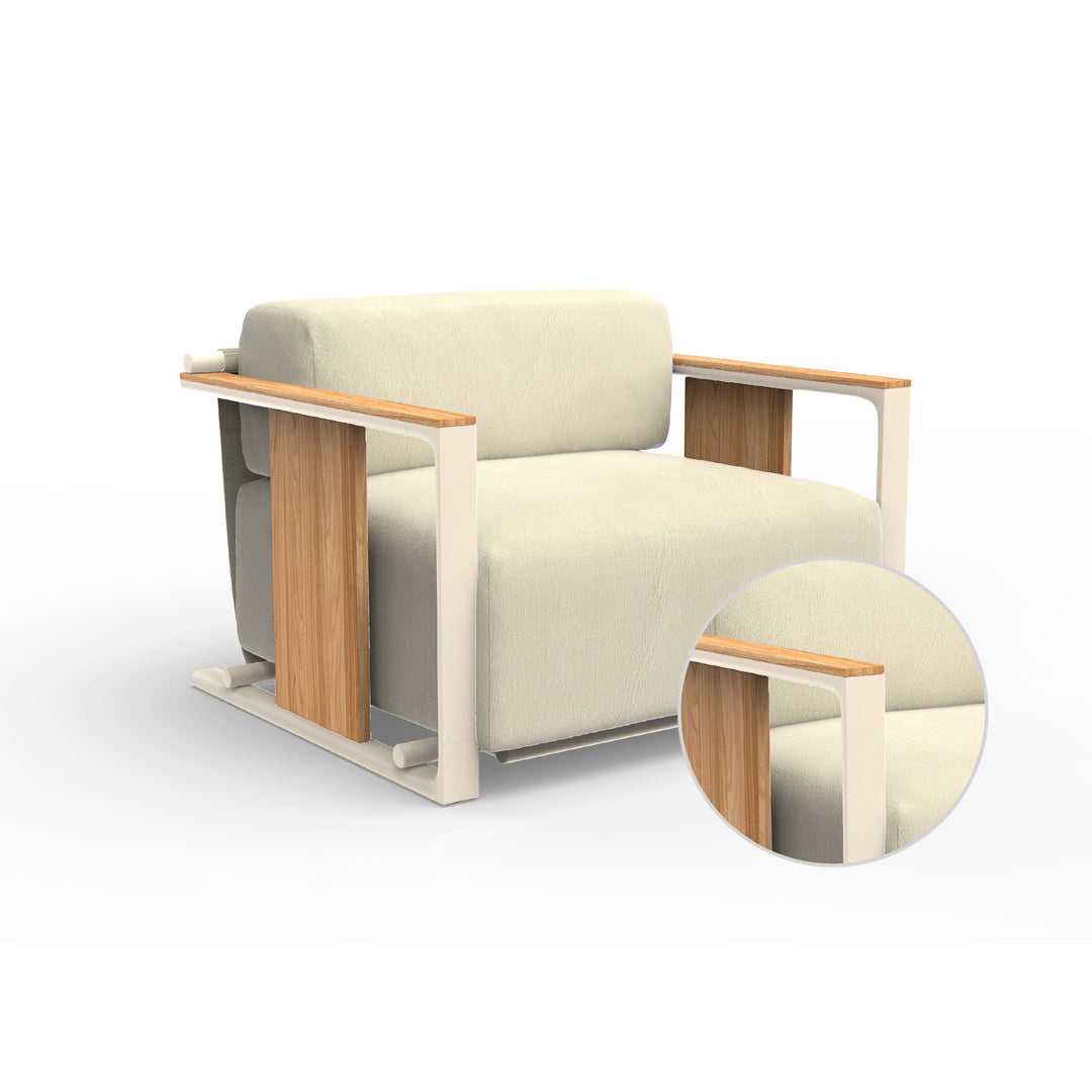 Tulum Lounge Chair Outdoor Vondom Nautical Taupe Crema 