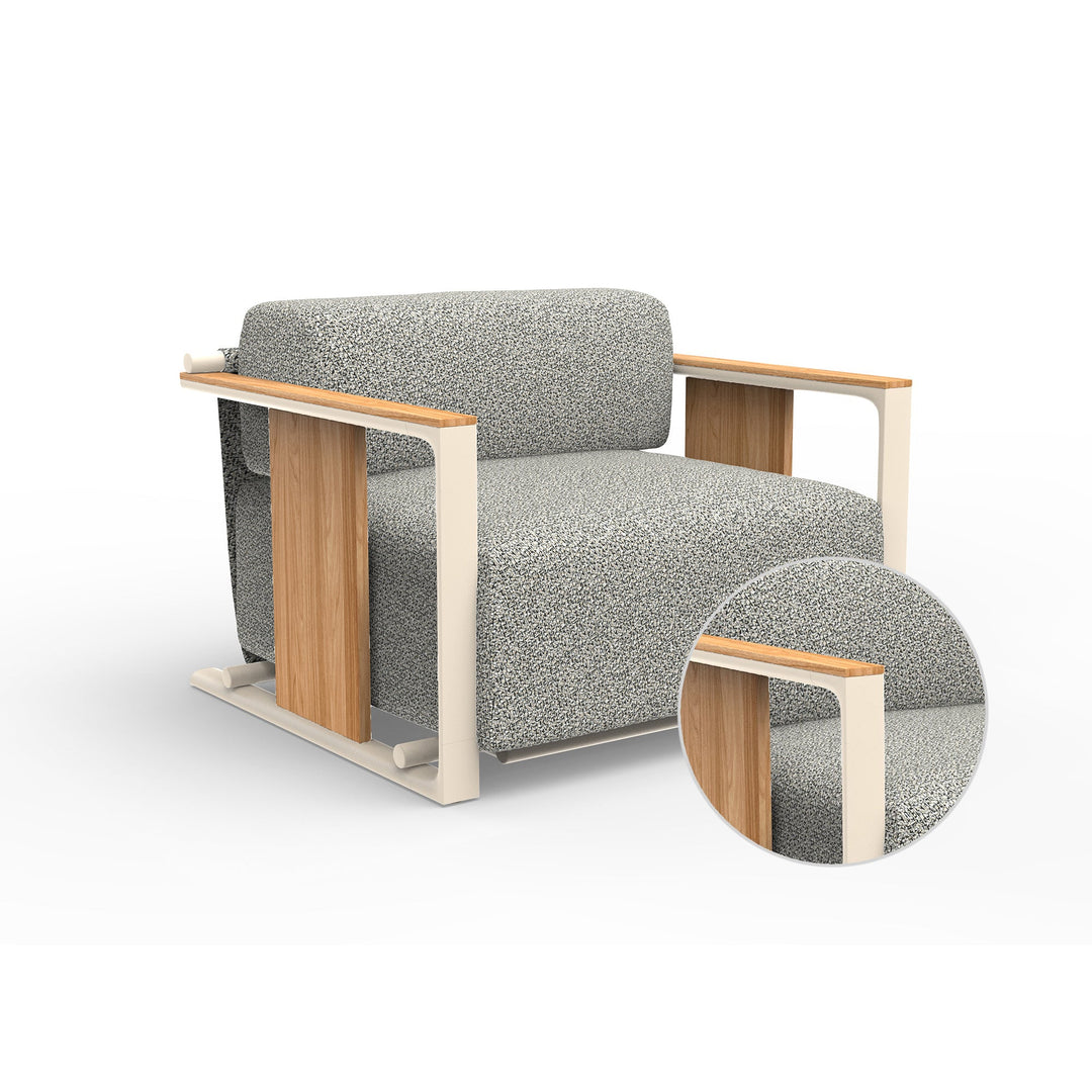 Tulum Lounge Chair Outdoor Vondom Krollet White Crema 