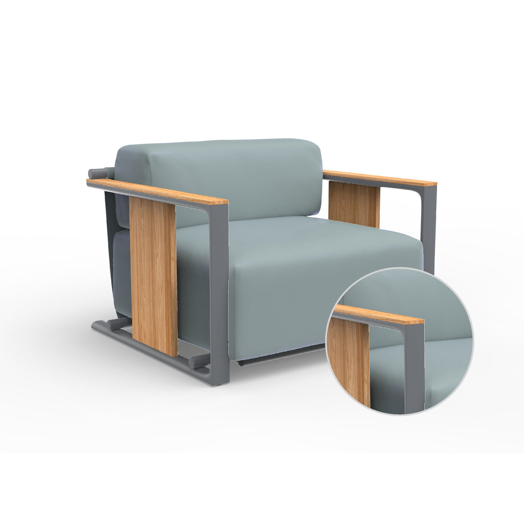 Tulum Lounge Chair Outdoor Vondom Nautical Steel Traffic Gray 