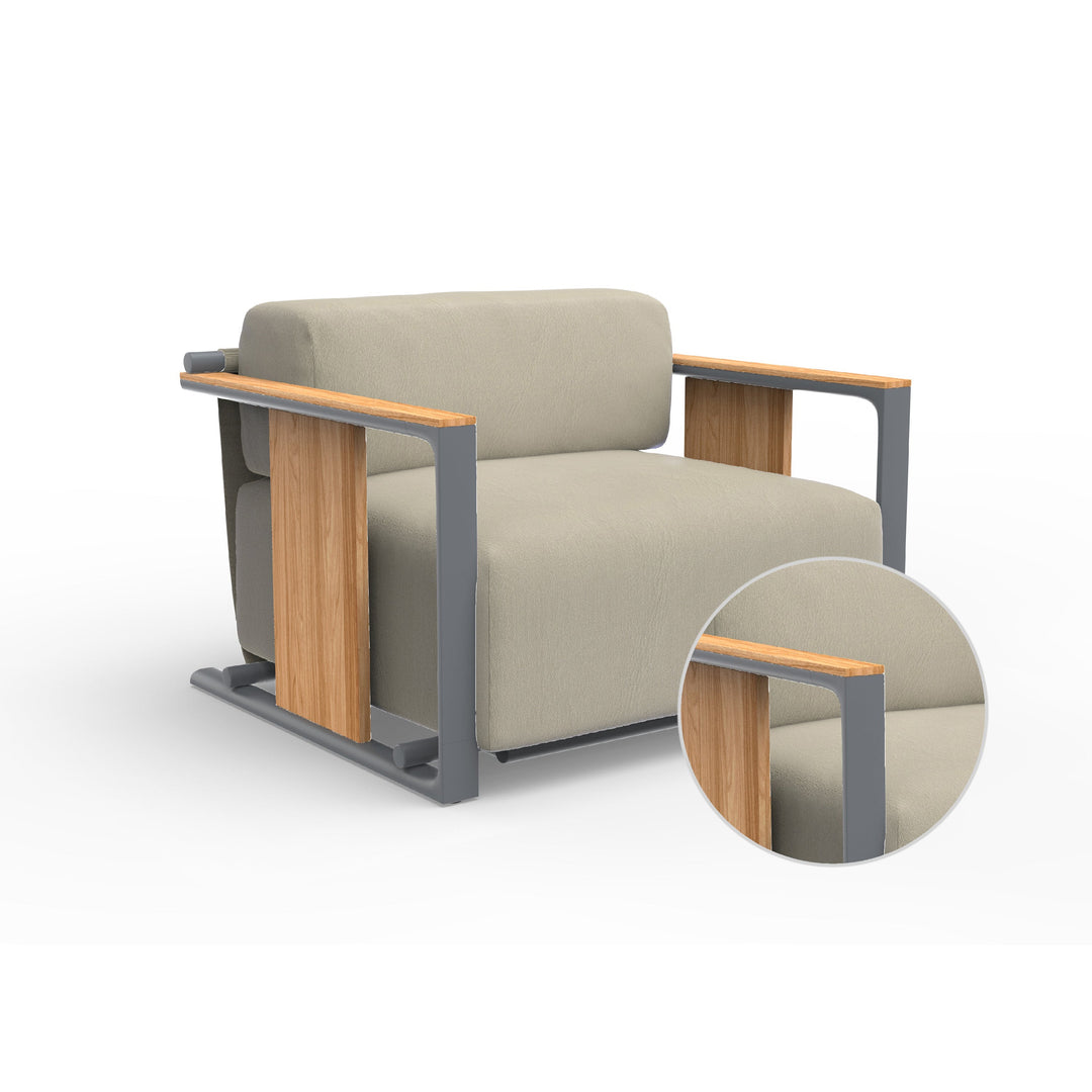 Tulum Lounge Chair Outdoor Vondom Nautical Natural Traffic Gray 