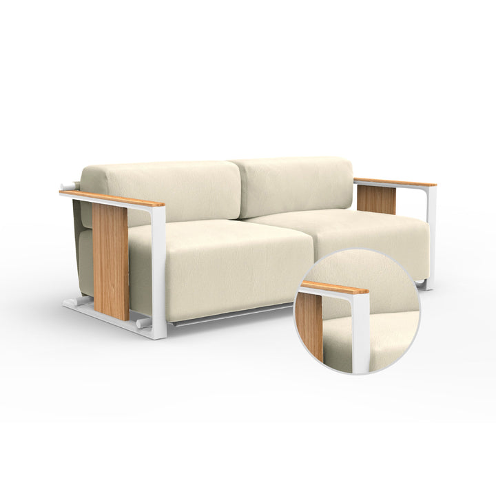 Tulum 2-Seater Sofa Outdoor Vondom Nautical Taupe White