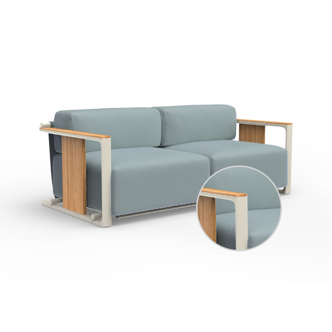 Tulum 2-Seater Sofa Outdoor Vondom Nautical Steel Ecru