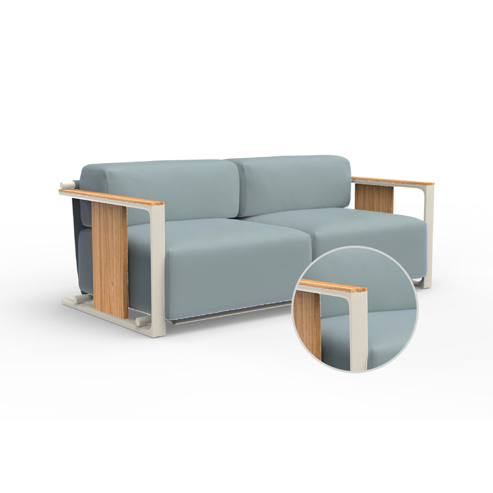 Tulum 2-Seater Sofa Outdoor Vondom Nautical Steel Ecru