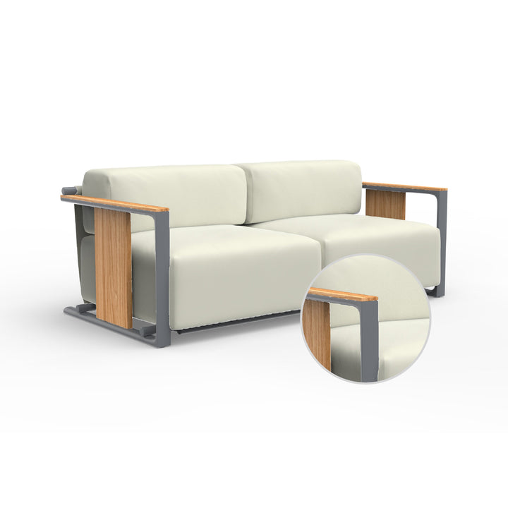 Tulum 2-Seater Sofa Outdoor Vondom Nautical White Traffic Gray