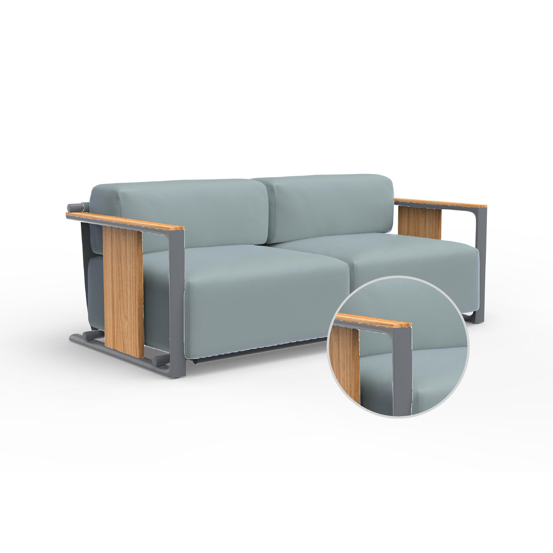 Tulum 2-Seater Sofa Outdoor Vondom Nautical Steel Traffic Gray