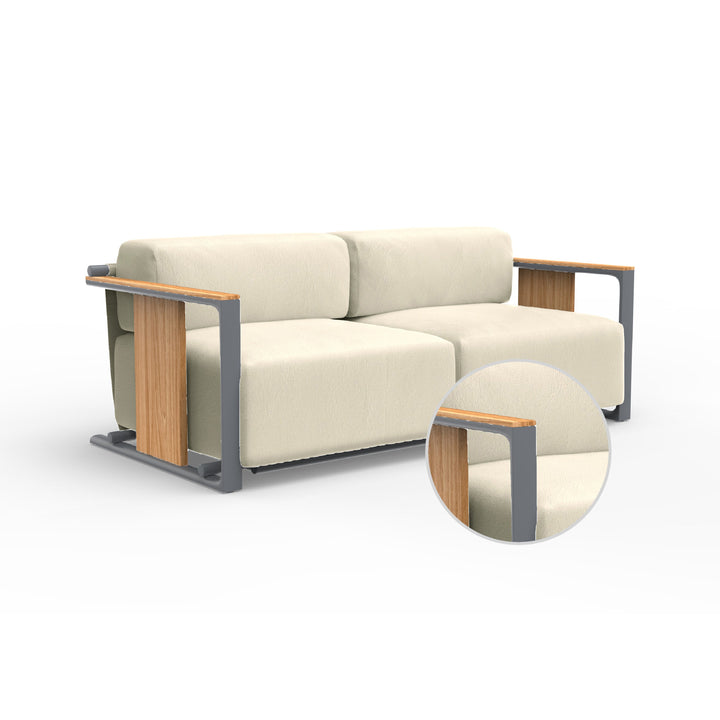 Tulum 2-Seater Sofa Outdoor Vondom Nautical Taupe Traffic Gray