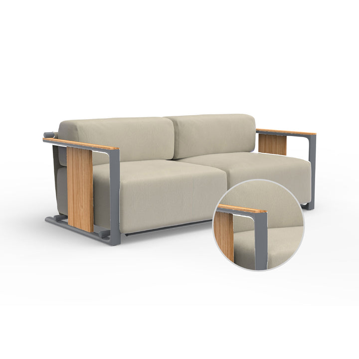 Tulum 2-Seater Sofa Outdoor Vondom Nautical Natural Traffic Gray