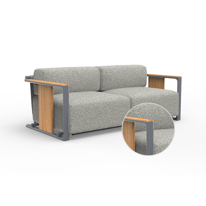 Tulum 2-Seater Sofa Outdoor Vondom Krollet White Traffic Gray