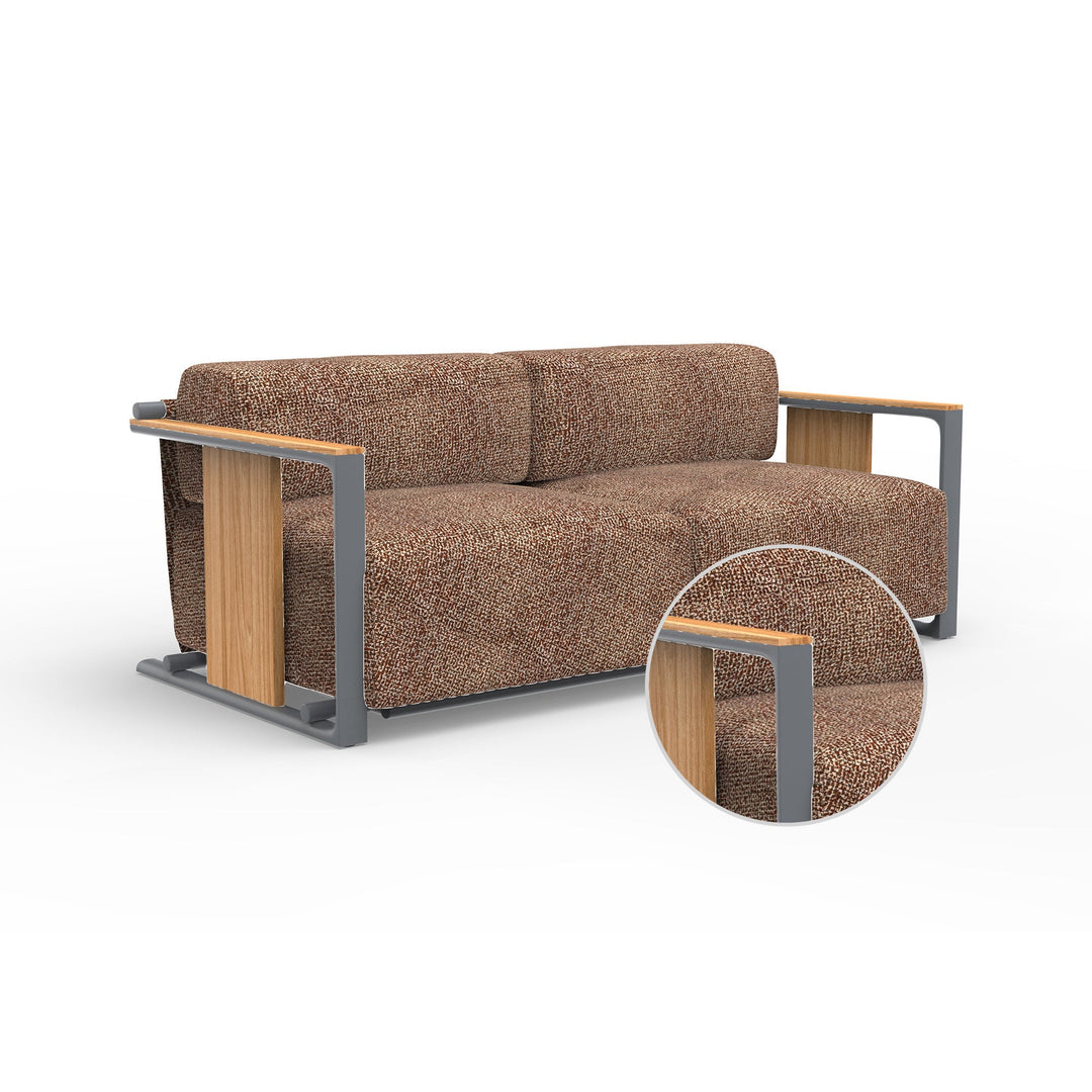 Tulum 2-Seater Sofa Outdoor Vondom Krollet Purjai Red Traffic Gray