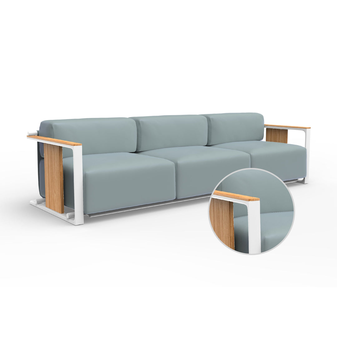 Tulum 3-Seater Sofa Outdoor Vondom Nautical Steel White
