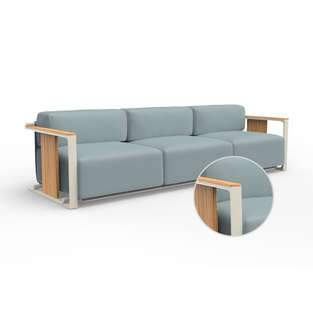 Tulum 3-Seater Sofa Outdoor Vondom Nautical Steel Ecru