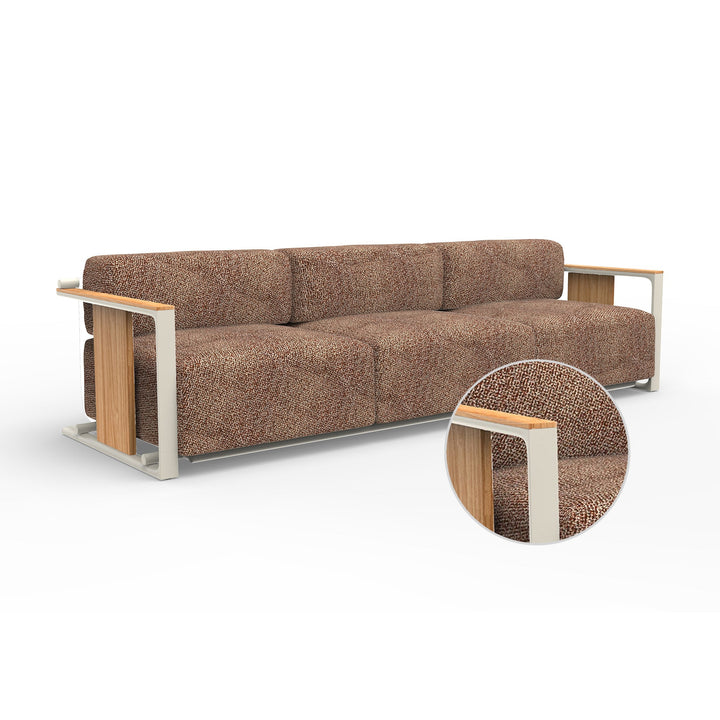 Tulum 3-Seater Sofa Outdoor Vondom Krollet Purjai Red Ecru