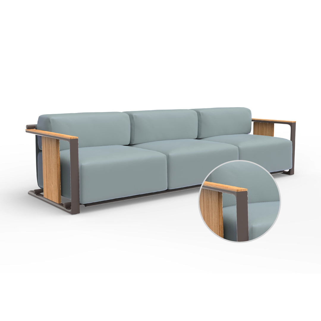 Tulum 3-Seater Sofa Outdoor Vondom Nautical Steel Cacao