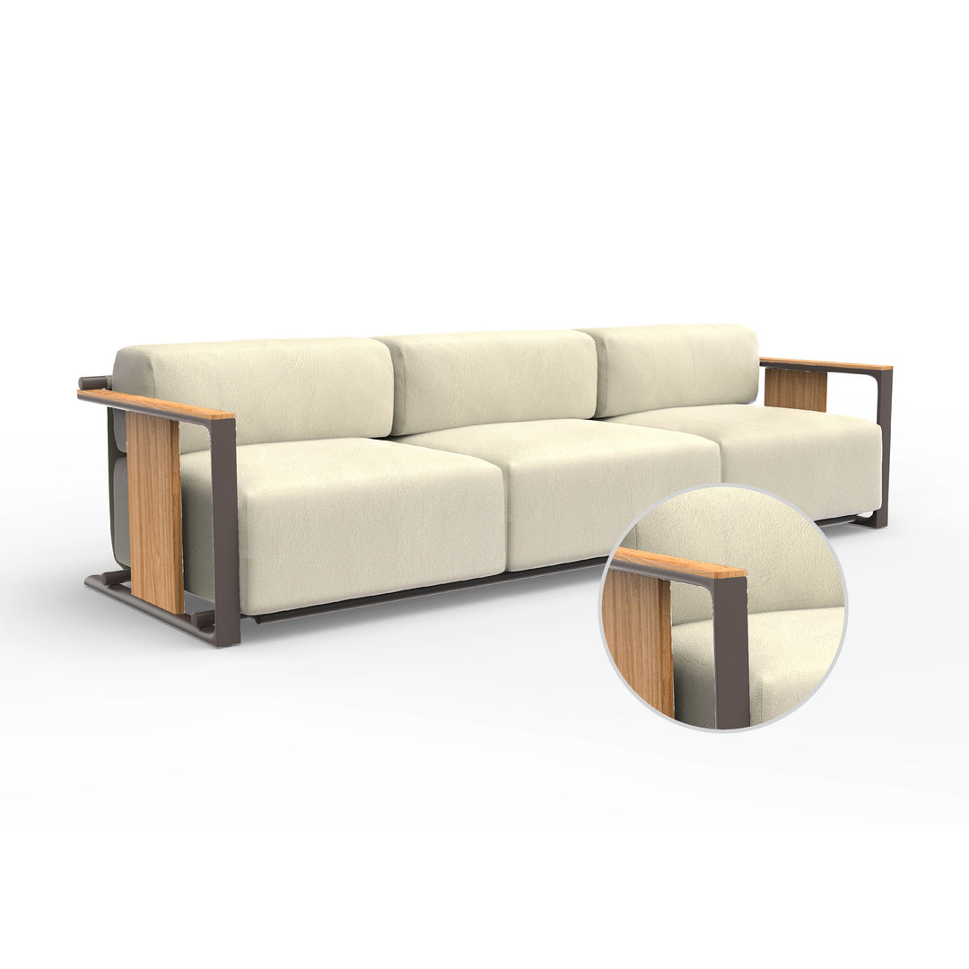 Tulum 3-Seater Sofa Outdoor Vondom Nautical Taupe Cacao