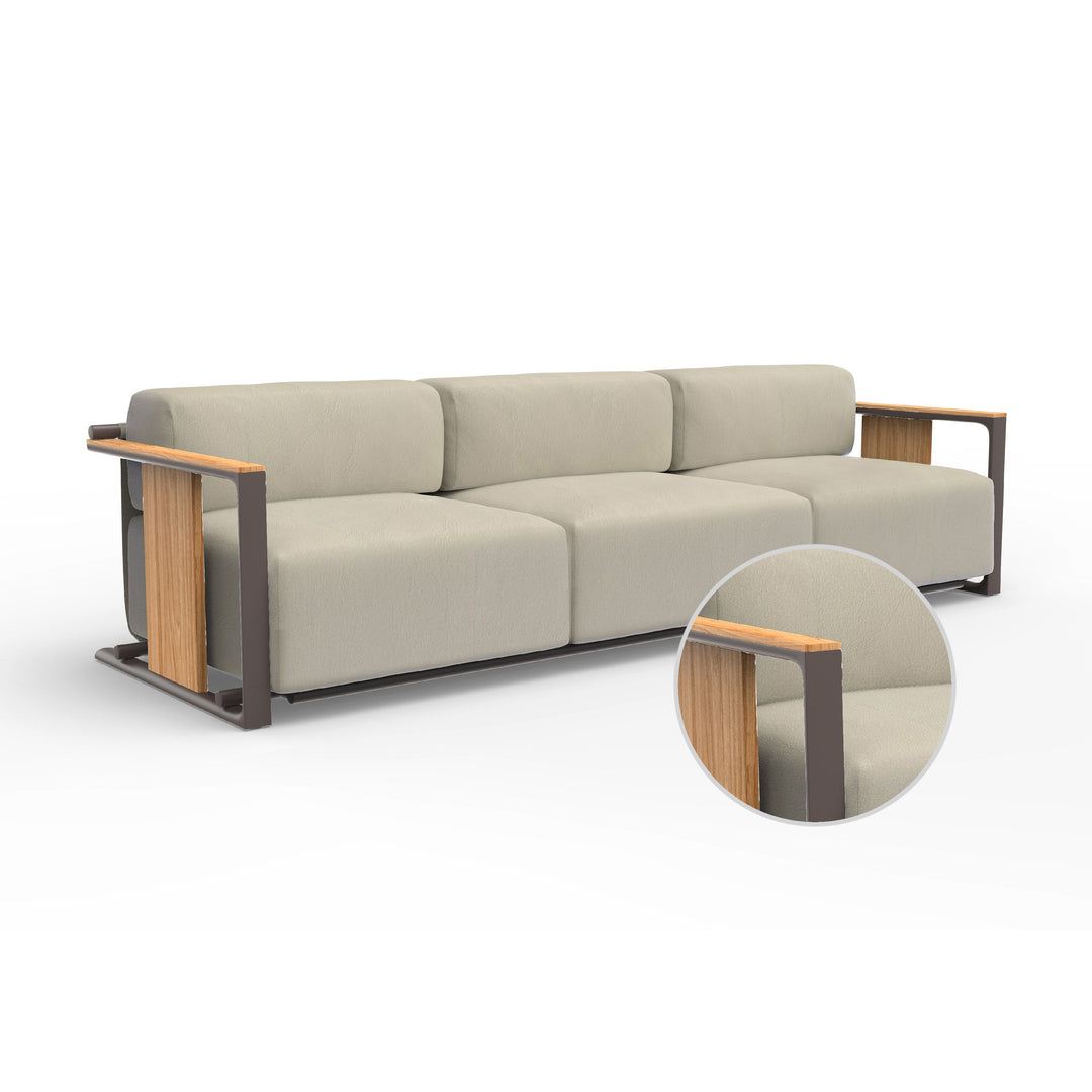 Tulum 3-Seater Sofa Outdoor Vondom Nautical Natural Cacao